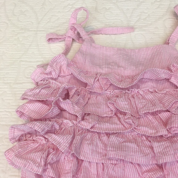 12-18m (4/$20) Seersucker Sunsuit of Ruffles by MudPie - Picture 6 of 7